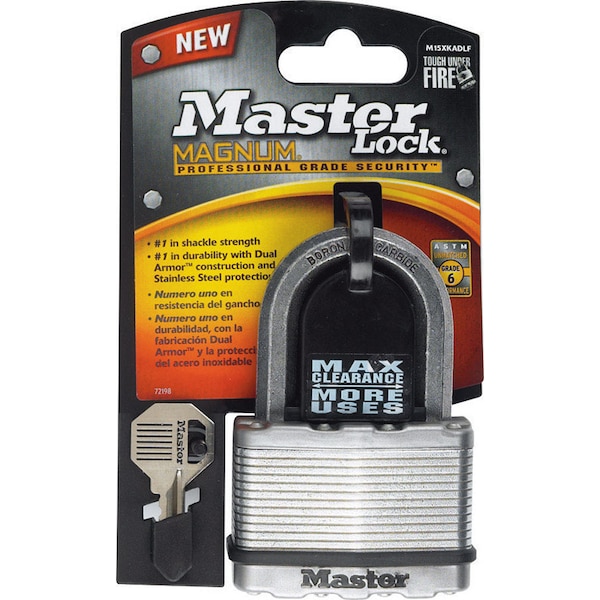 Master Lock Magnum 2 in. H X 1-1/4 in. W X 2-1/2 in. L Steel Dual Ball Bearing Locking Weather-Resis M15XKADLFCCSEN - main